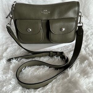Coach Olive Green Leather Crossbody Bag